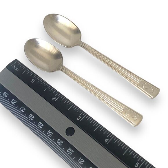 Set Of 2 Silver Plate Demitasse Spoons Hotel Statler REED BARTON / IS Vintage - Picture 7 of 7